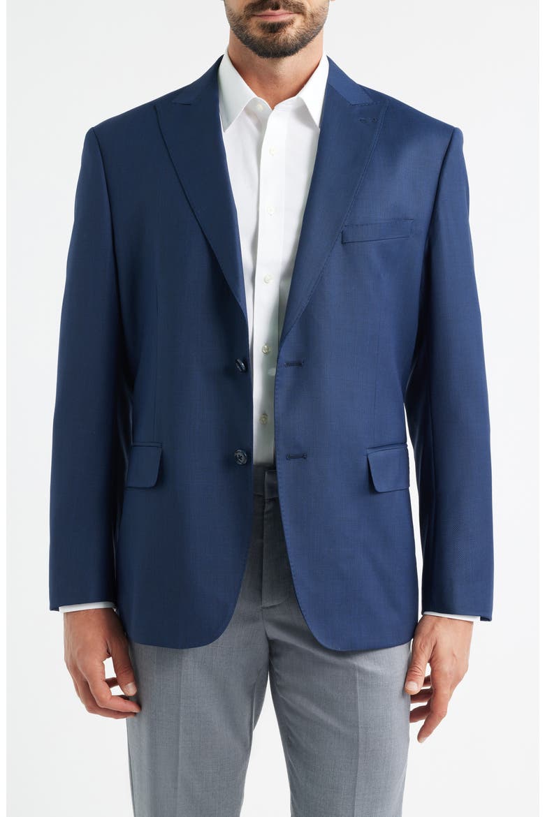 Navy Textured Wool Blend Sport Coat, Main, color, NAVY