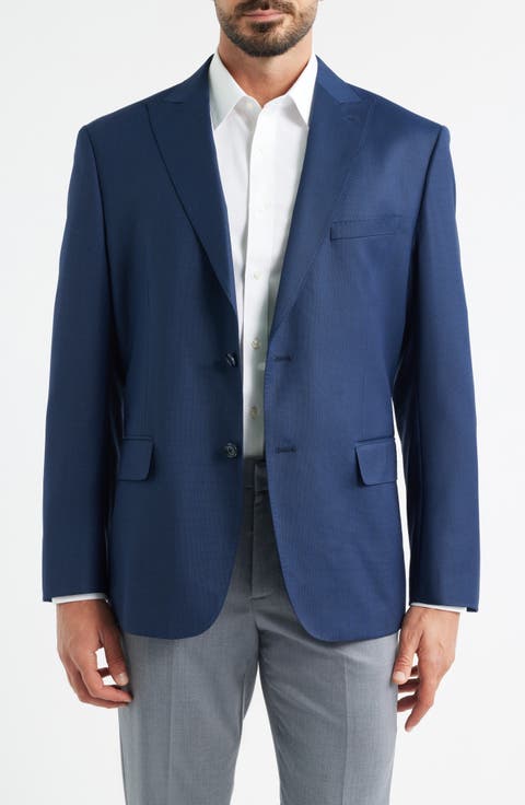 Navy Textured Wool Blend Sport Coat (Regular & Big)