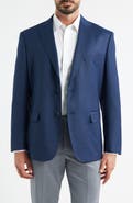 DANIEL HECHTER Navy Textured Wool Blend Sport Coat