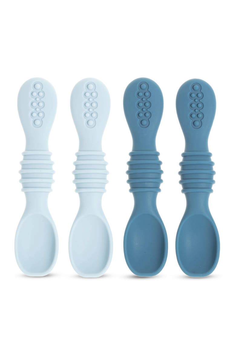 Baby Feeding Spoon Set 4-Piece, Main, color, Pastel Blue