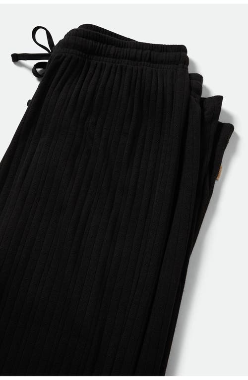Brixton Cotton Pointelle Drawstring Pants In Black