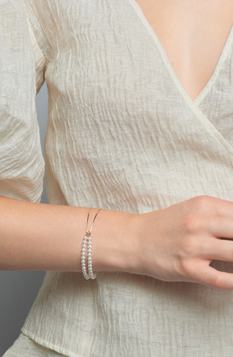 Poppy Finch Double Box Chain Pearl Bracelet, Alternate, color,