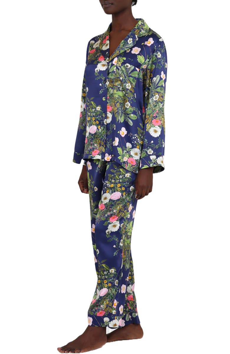 Papinelle x Karen Walker Floral Print Silk Pajamas, Alternate, color, 