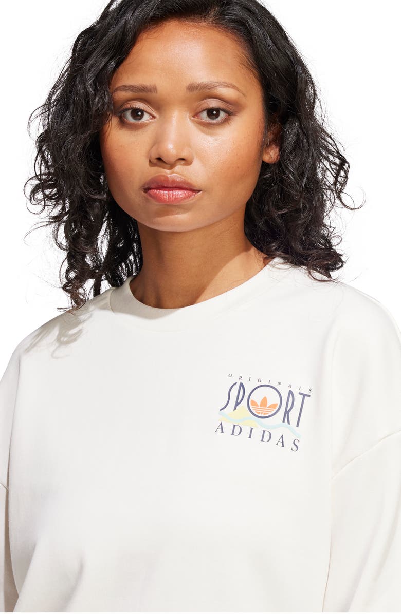 adidas Originals Sports Cotton Crewneck Sweatshirt, Alternate, color, 