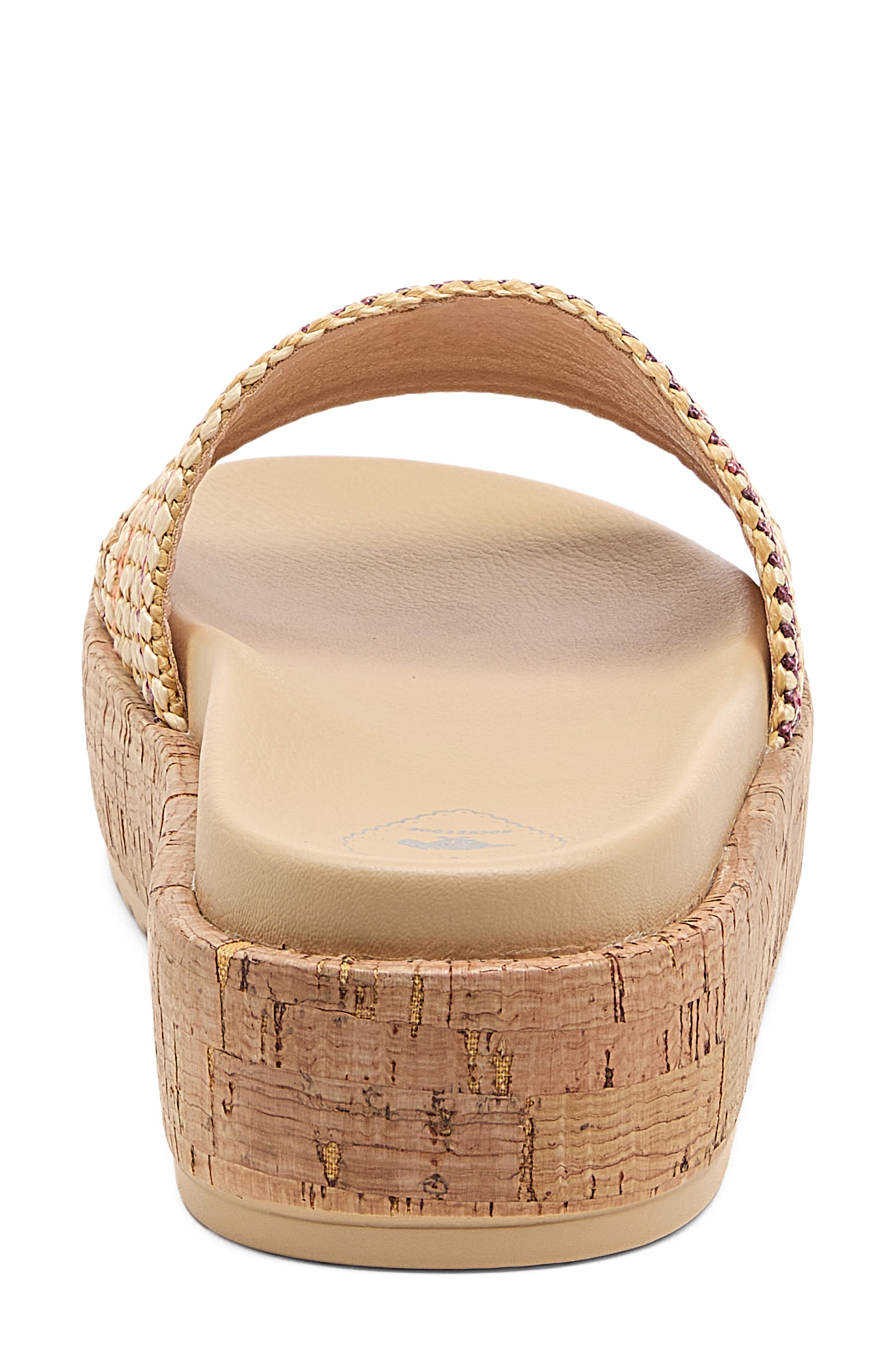 Faye Platform Slide Sandal, Alternate, color, NATURAL MULTI