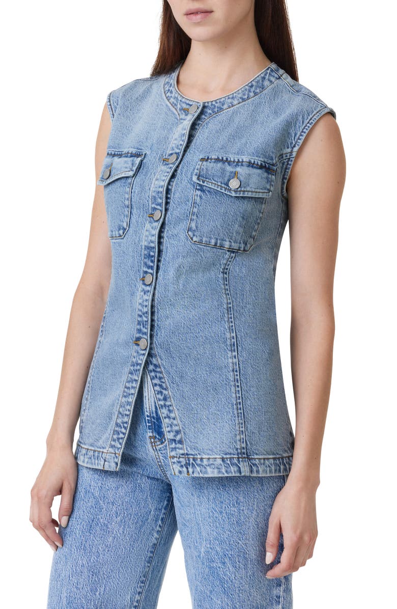 Habitual Longline Denim Vest, Alternate, color, 