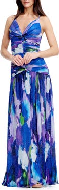 Dress the Population Elora Metallic Floral Gown