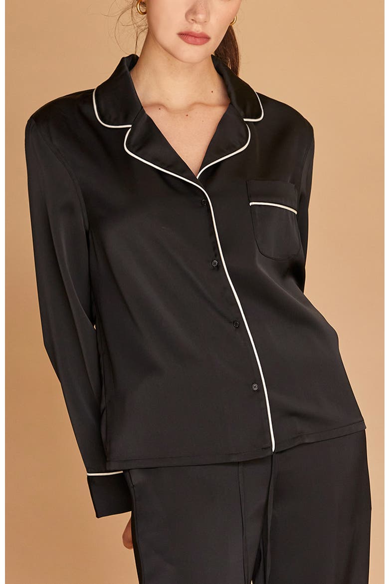 Pajama-Style Shirt, Alternate, color, Black