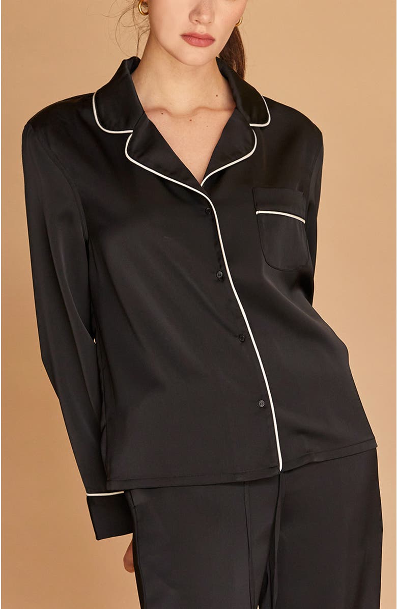 CRESCENT Pajama-Style Shirt, Alternate, color, Black