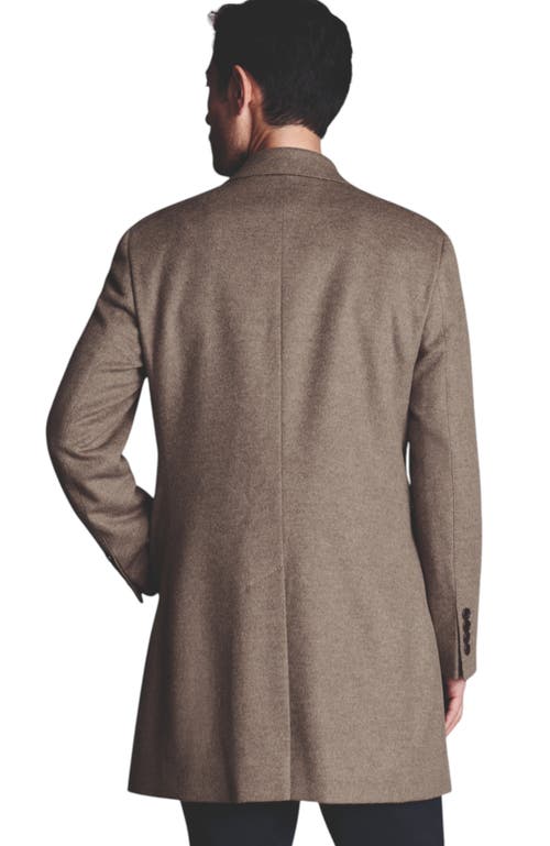 Charles Tyrwhitt Pure Wool Overcoat In Oatmeal