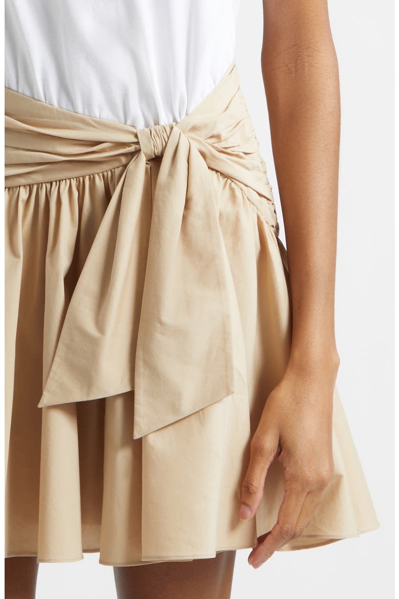 Leslie Mixed Media Dress, Alternate, color, WHITE/ KHAKI