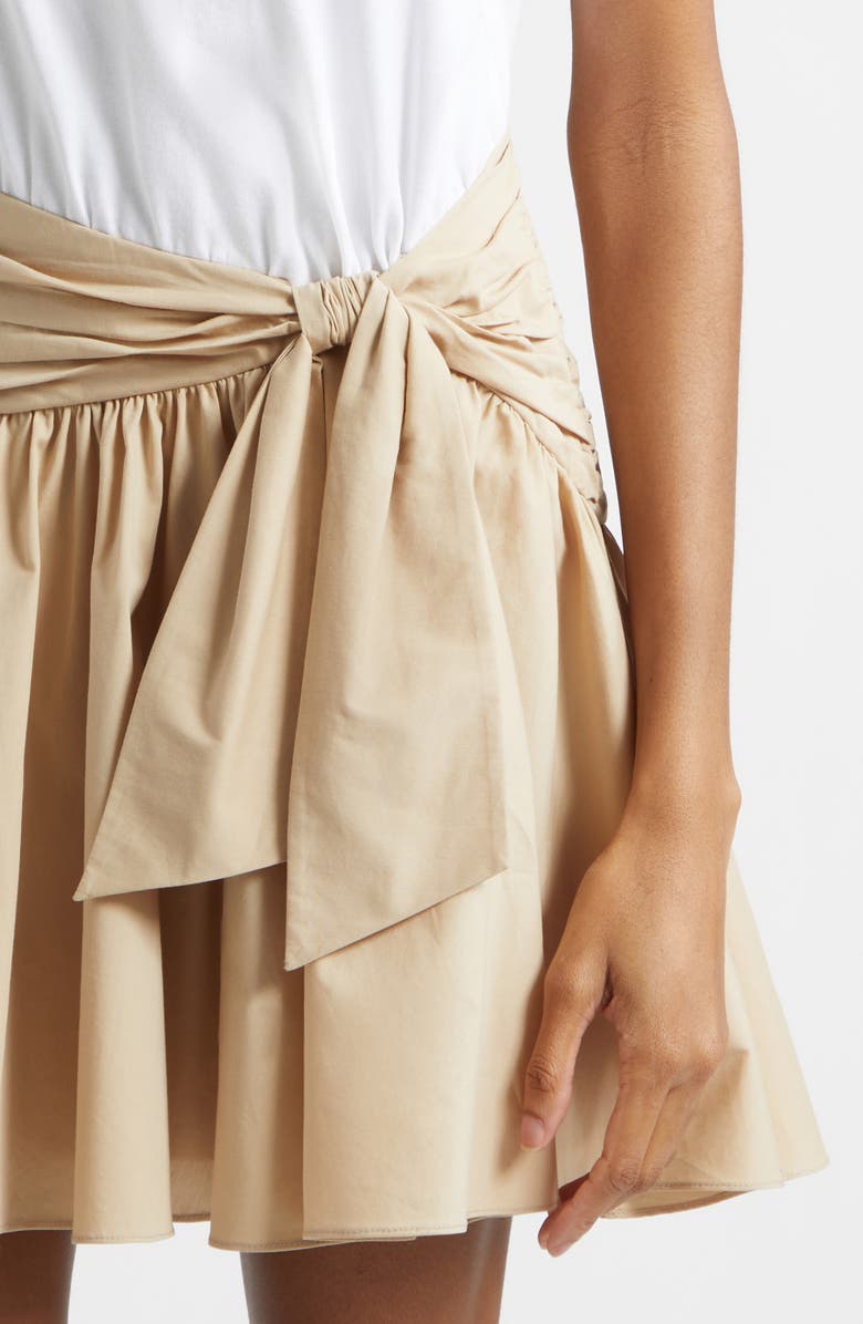 Cinq à Sept Leslie Mixed Media Dress, Alternate, color, White/ Khaki