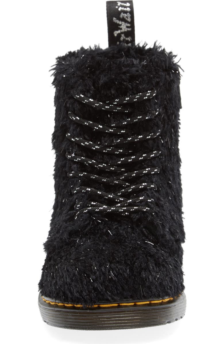 Dr. Martens Kids' 1460 Tinsel Faux Fur Boot, Alternate, color,