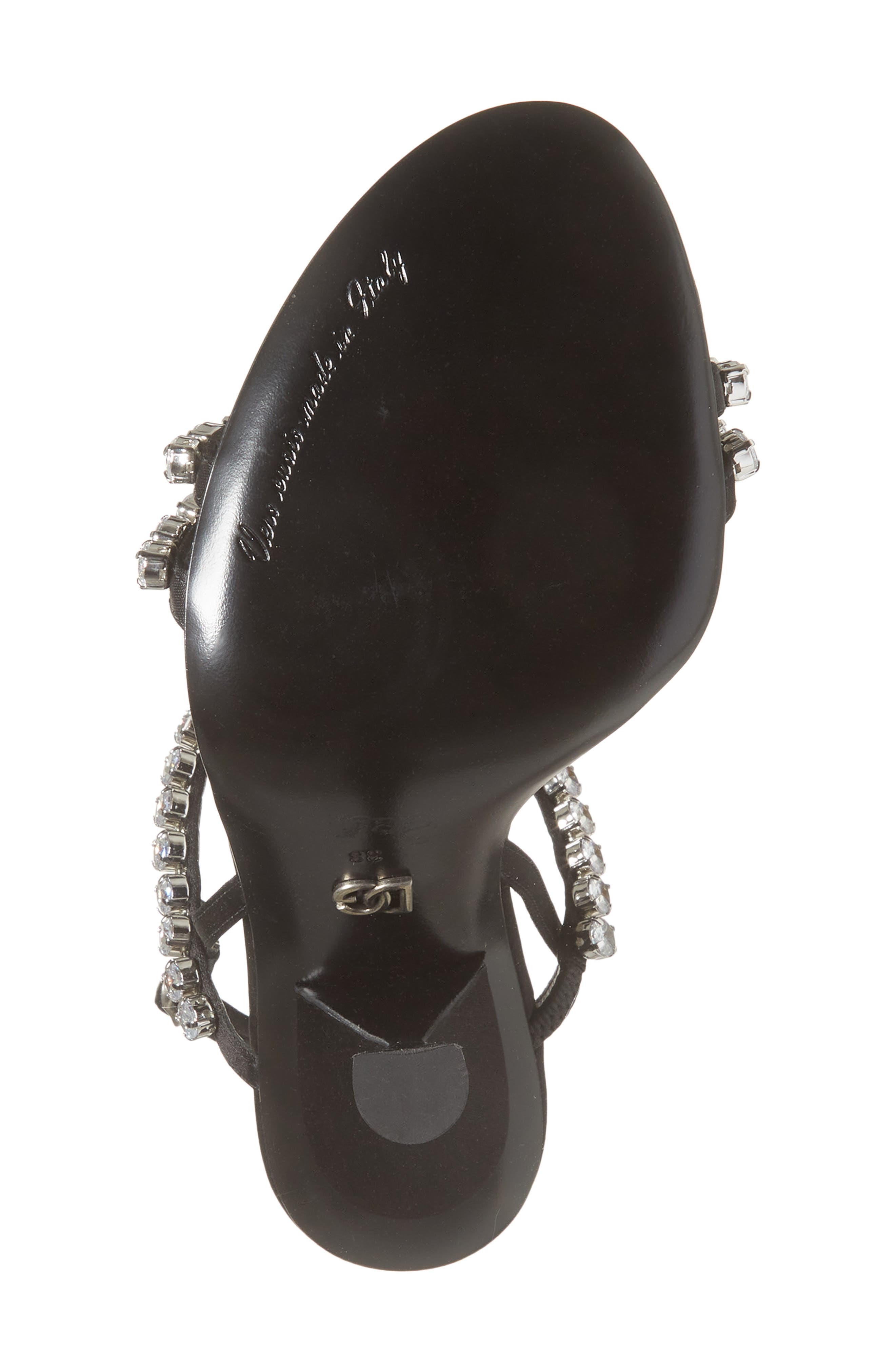 Dolce&Gabbana Crystal Strap Sandal, Alternate, color, 8S488 Nero/ Crystal
