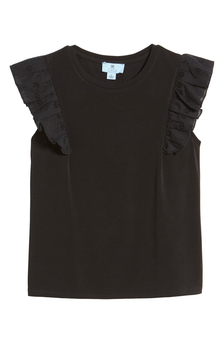 CeCe Ruffle Knit Top, Alternate, color, 