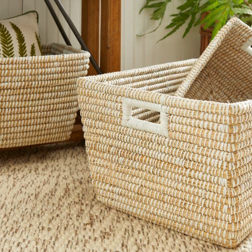 Napa Home & Garden Napa Home And Garden Set Of 3 Rvergras Rect Baskets In Nude