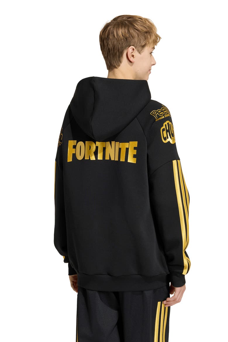Kids' x Fortnite Graphic Hoodie, Alternate, color, BLACK/ GOLD MET.