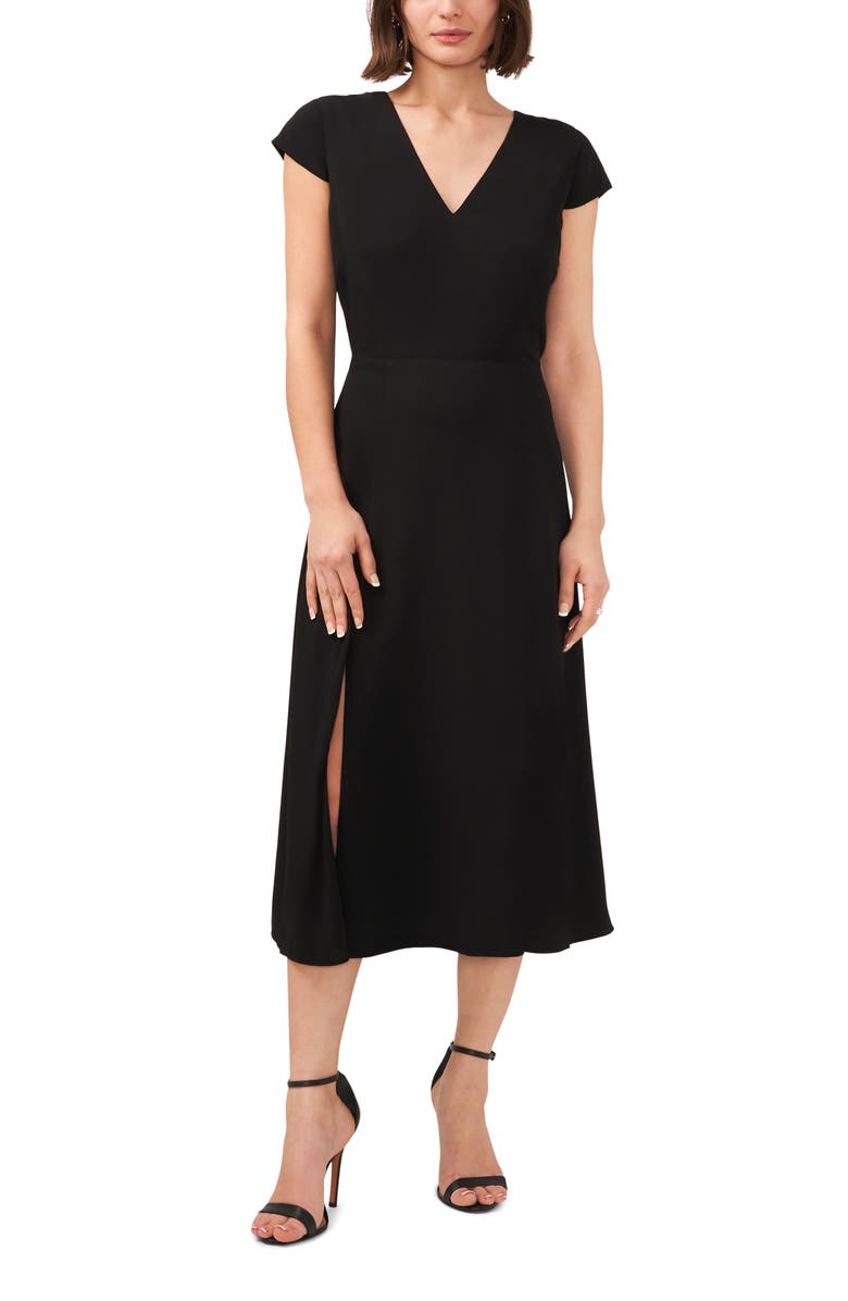 Halogen<sup>®</sup> V-Neck Cutout Midi Dress, Main, color, 
