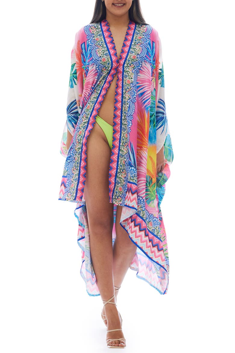 Flamingo Cover-Up Ruana, Main, color, PURPLE