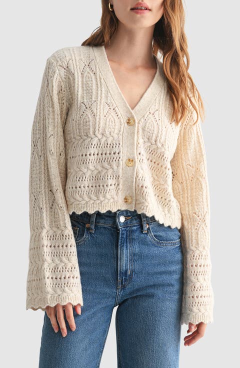 Scalloped Pointelle Cardigan