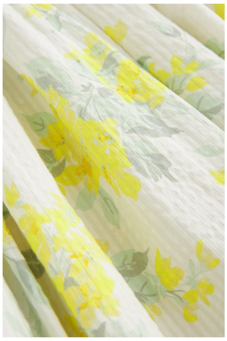 Apple Blossom Print Seersucker Dress, Alternate, color, YELLOW