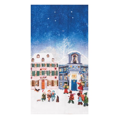 C & F Home C&f Home Vintage Houses With Kids Printed Flour Sack Kitchen Towel In Blue