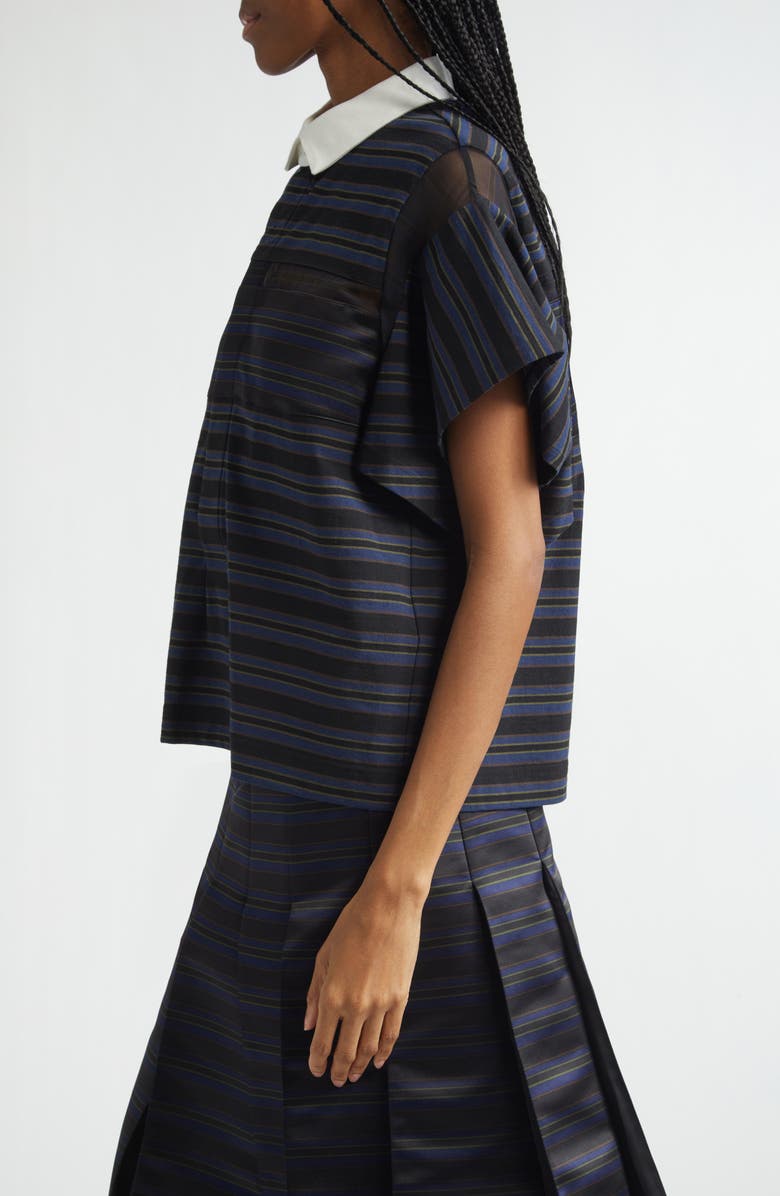 Sacai Stripe T-Shirt, Alternate, color, Black/ Navy