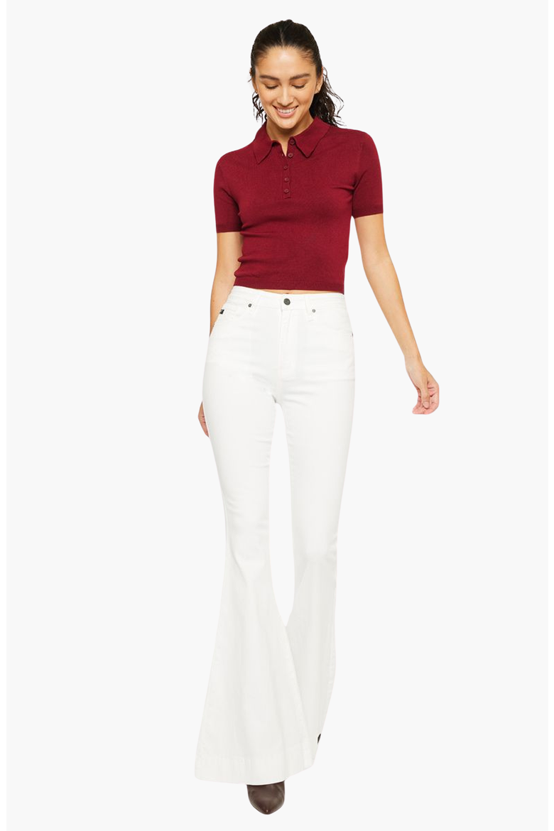 Braelynn Essentials High Rise Super Flare Jeans, Alternate, color, White