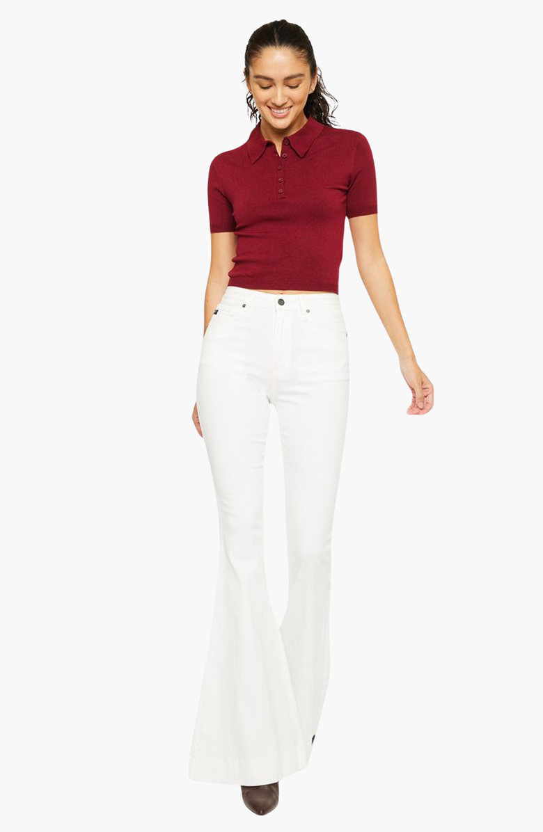 KanCan Braelynn Essentials High Rise Super Flare Jeans, Alternate, color, White