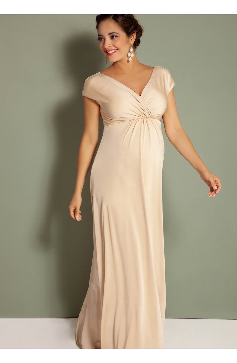 Tiffany Rose Maternity Francesca Maternity Maxi Dress, Alternate, color, Champagne