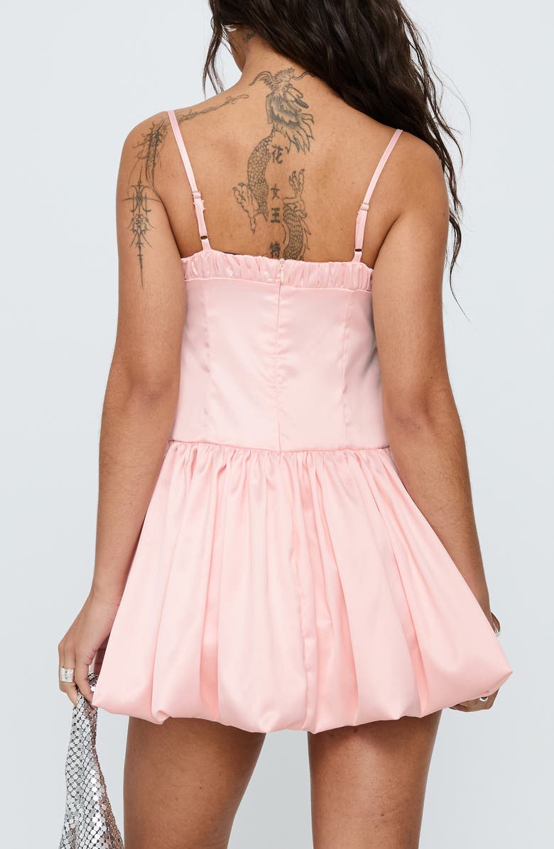 Princess Polly Marabou Bubble Hem Minidress, Alternate, color, Pink