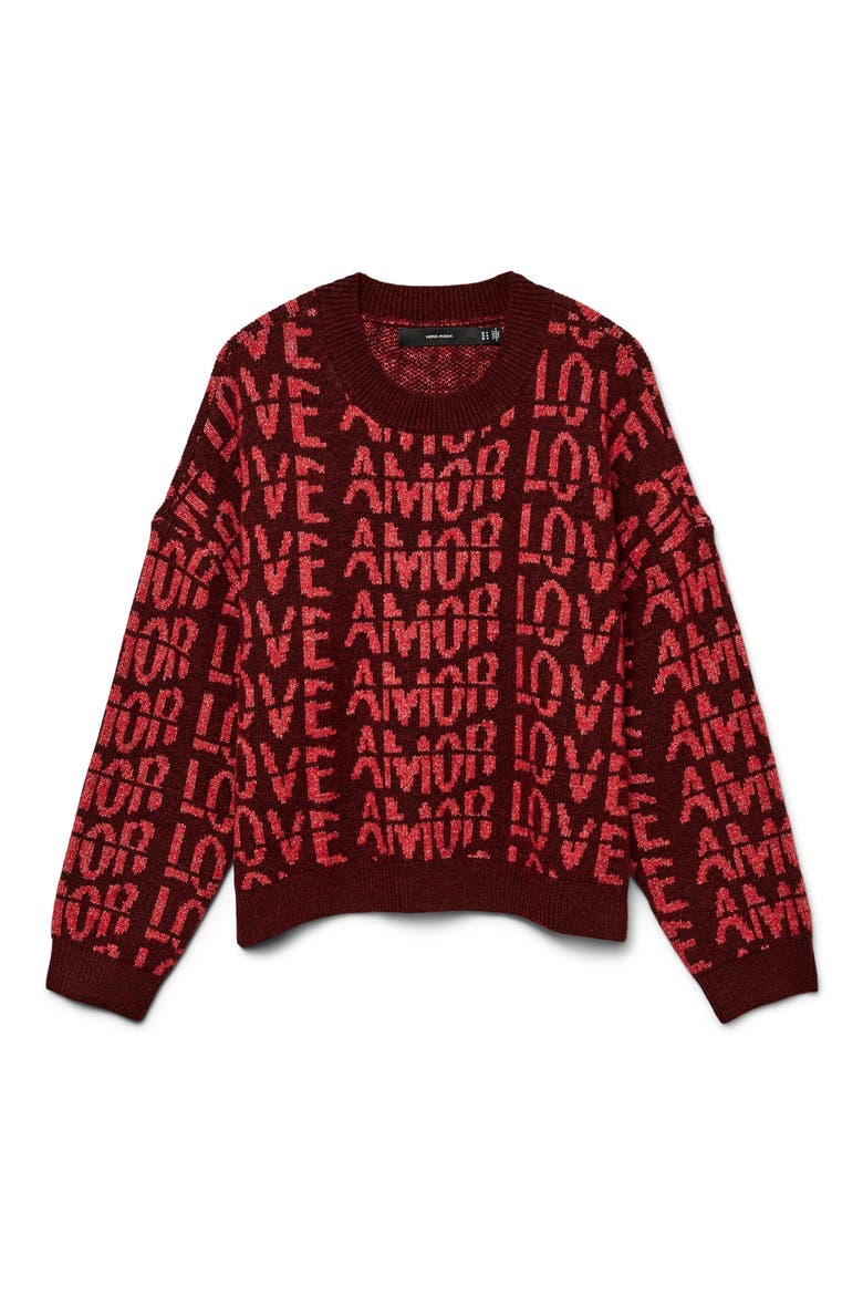 Love Pullover Sweater, Alternate, color, SYRAH DETAIL MELANGE