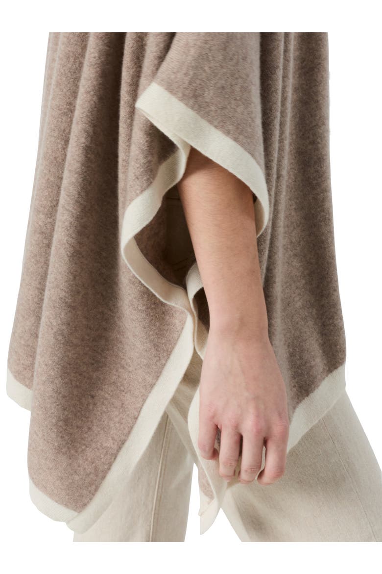 Lili Cashmere Draped Poncho, Alternate, color, Beige