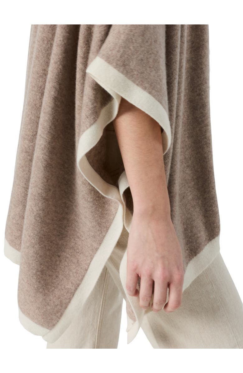 GERARD DAREL Lili Cashmere Draped Poncho, Alternate, color, Beige