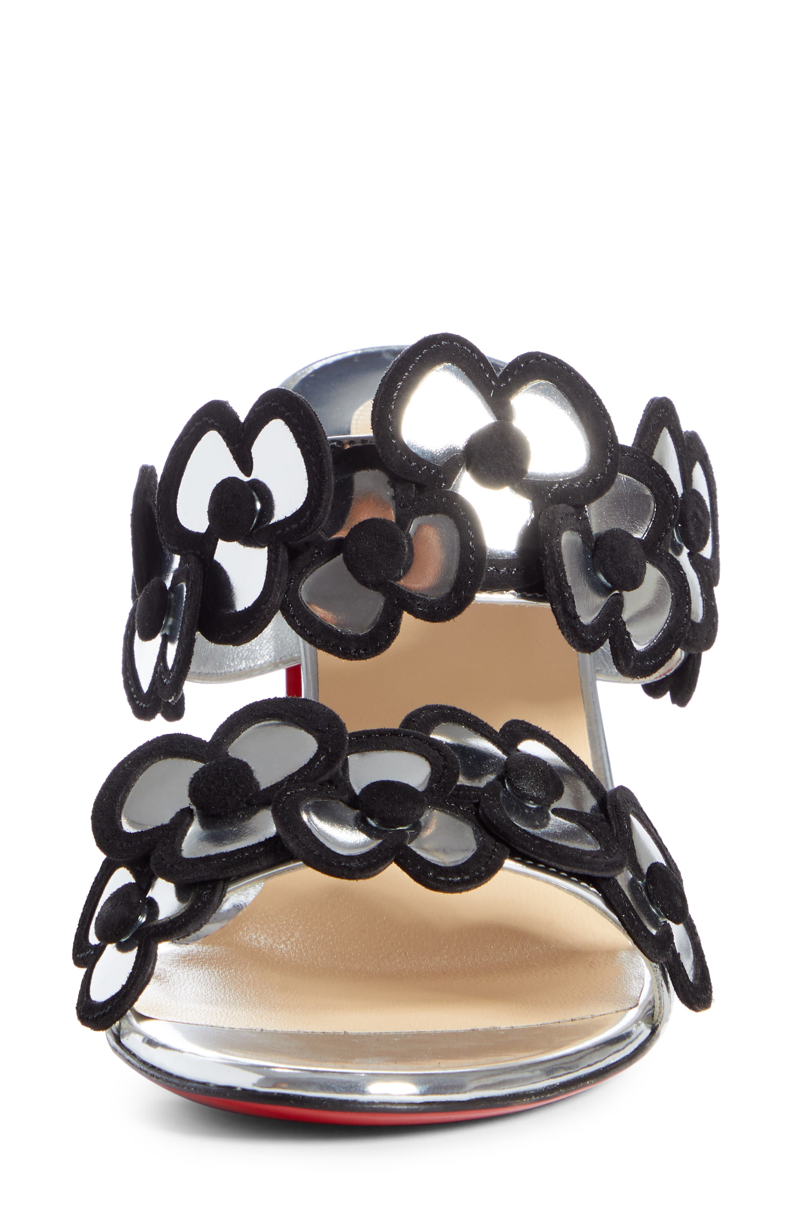 Christian Louboutin Tres Pansy Flower Block Heel Sandal, Alternate, color, 