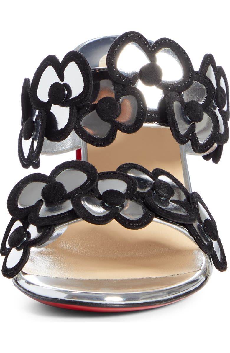 Christian Louboutin Tres Pansy Flower Block Heel Sandal, Alternate, color,