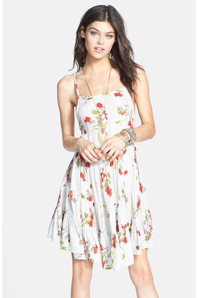 Flower Print Slipdress, Main, color, SAGE COMBO