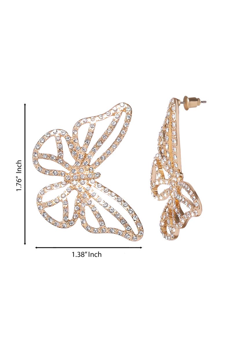 Textured Butterfly Gold-Tone Stud Earrings, Alternate, color, Gold