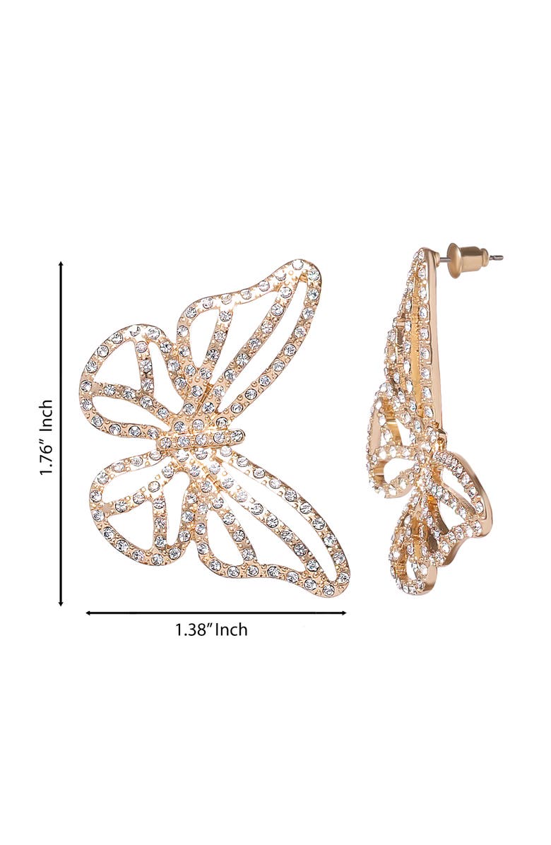 Jessica Simpson Textured Butterfly Gold-Tone Stud Earrings, Alternate, color, Gold