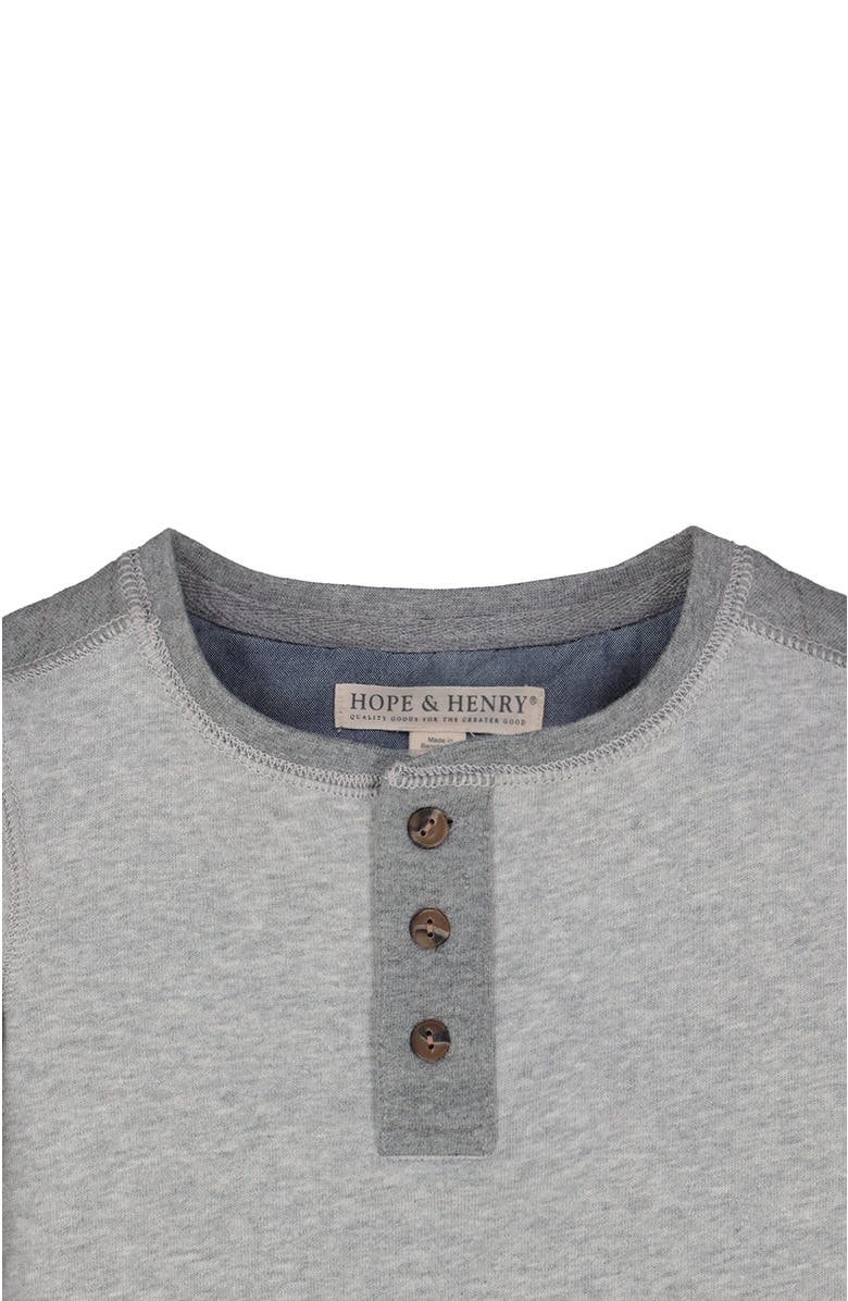 Hope & Henry Baby Boys' Quilted Henley Tee, Infant, Alternate, color, Gray Heather Quilted