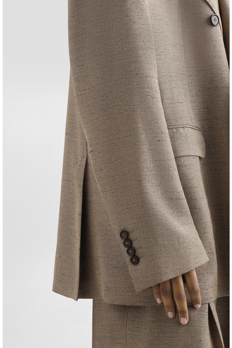Sicilia Oversize Tweed Effect Jacket, Alternate, color, S8230 WHITE-BEIGE-HAZELNUT