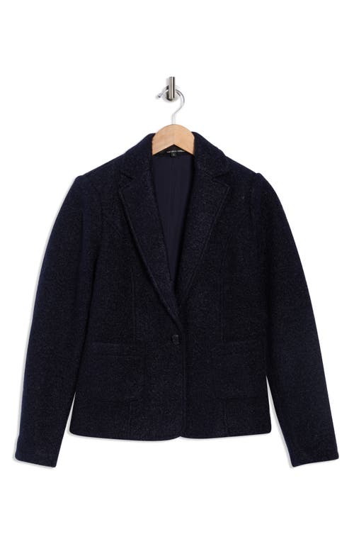 Amanda & Chelsea Notch Lapel Bouclé Blazer In Blue