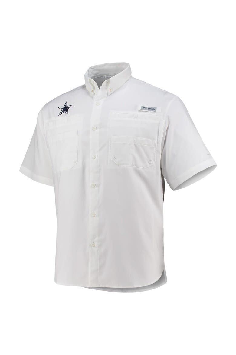 Men's Columbia White Dallas Cowboys Tamiami Omni-Shade Button-Down Shirt, Alternate, color, White