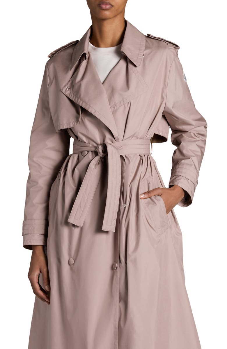 Moncler Barbentane Trench Coat, Main, color, Pink Taupe
