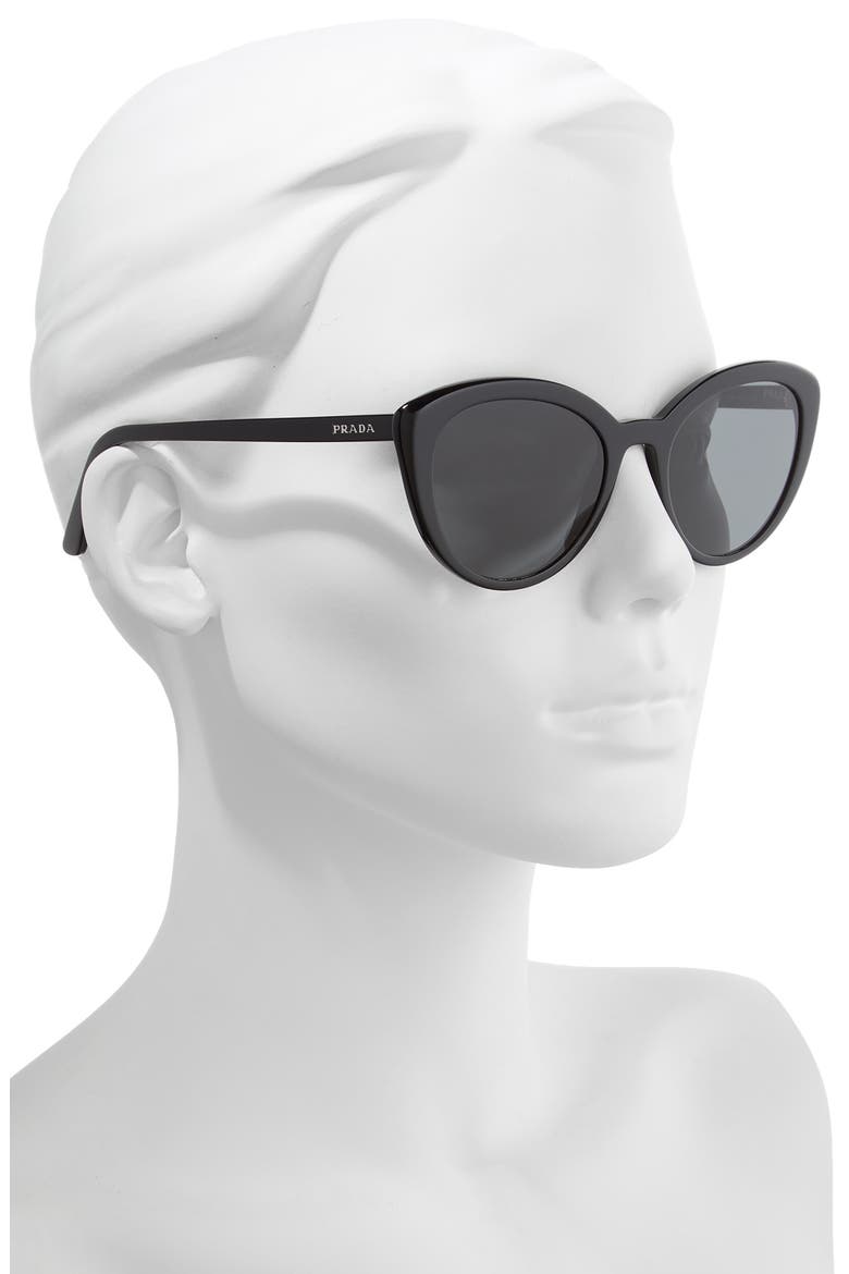 54mm Cat Eye Sunglasses, Alternate, color, BLACK