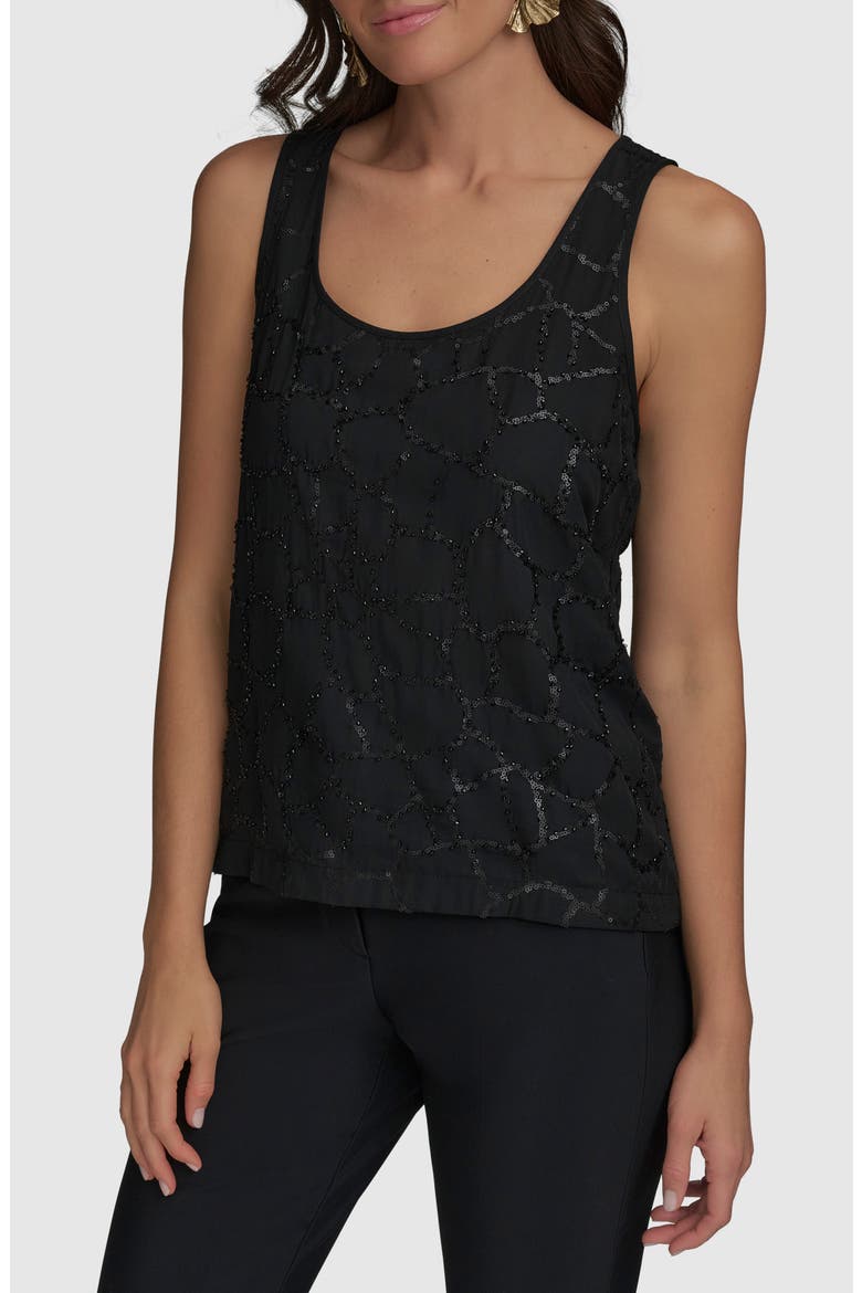 Sequin Tank, Main, color, BLACK