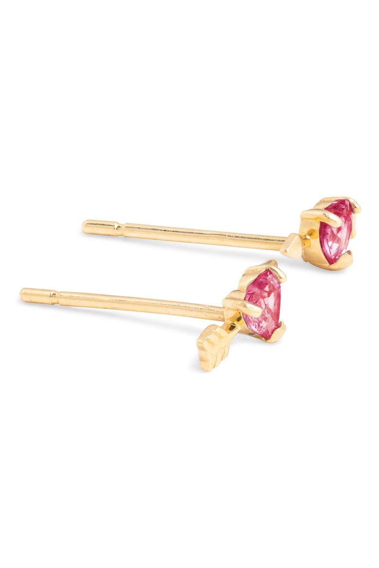 Ruby Valentine Stud Earrings, Alternate, color, YELLOW GOLD