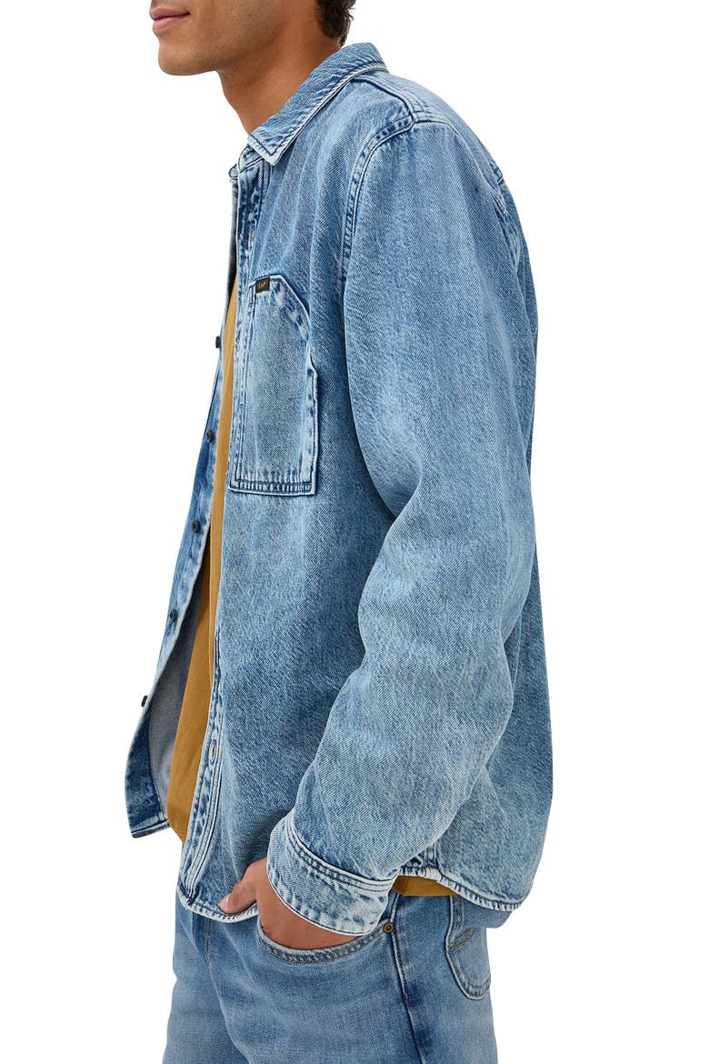 Engineer Cotton & Lyocell Denim Button-Up Overshirt, Alternate, color, BLUE MEADOW WASH