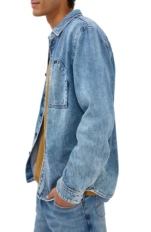 Lee Engineer Cotton & Lyocell Denim Button-up Overshirt In Blue Meadow Wash