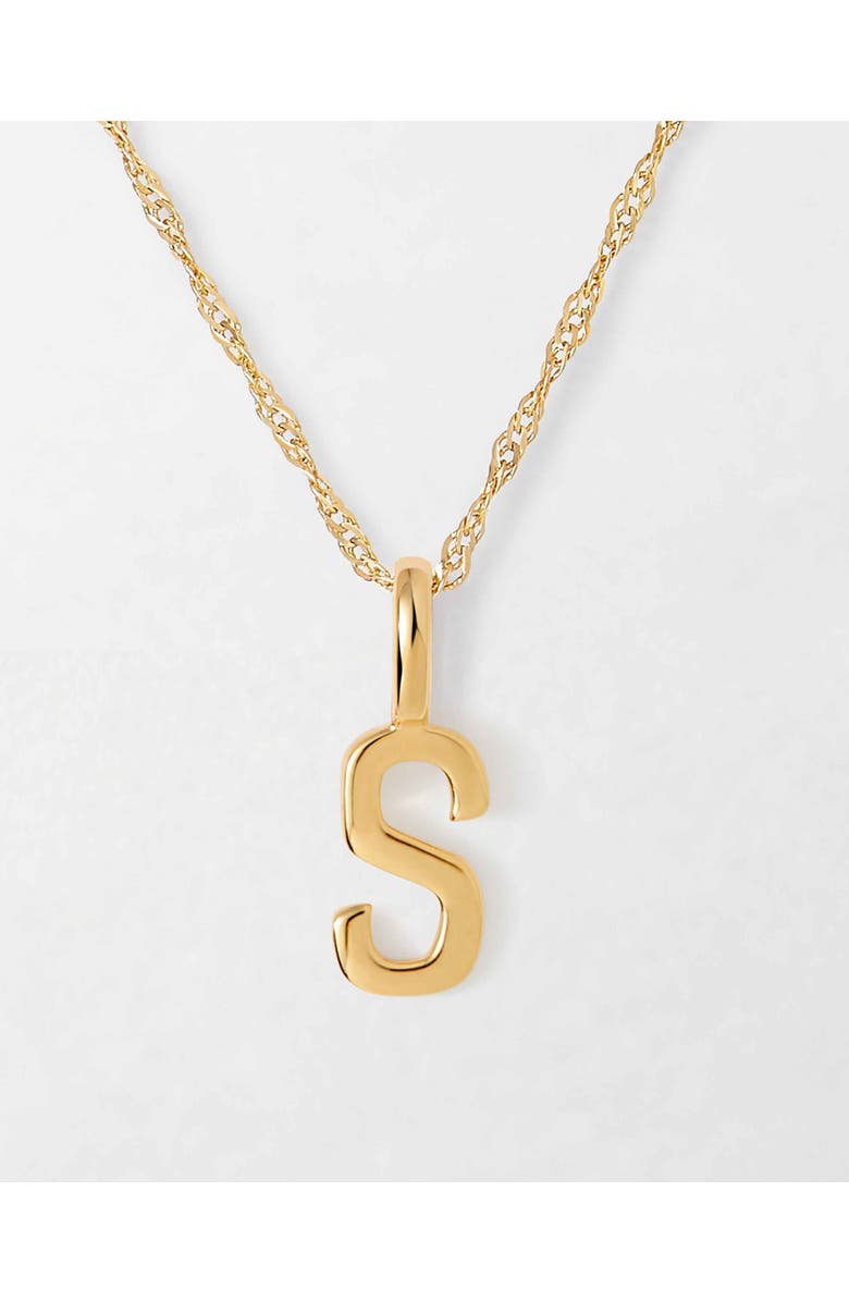 Edge of Ember Solid Gold Initial Necklace, Main, color, S